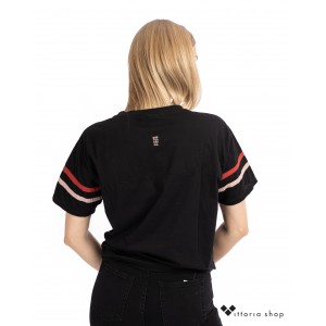 Oneteaspoon Logo Sports Κοντομάνικο Μπλουζάκι Μαύρο