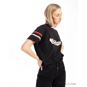 Oneteaspoon Logo Sports Κοντομάνικο Μπλουζάκι Μαύρο