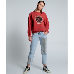 Oneteaspoon Circus Blue Graffiti Truckers Low Waist Straight Leg Τζιν Παντελόνι