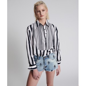 Oneteaspoon Blue Lightning Le Wolves Mid Length Τζιν Σορτς