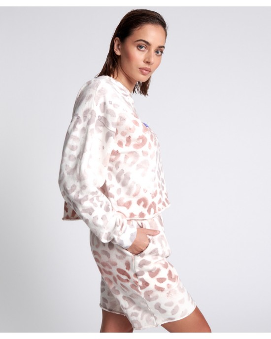 Oneteaspoon OTS Commuter Crop Φούτερ Pink Animal