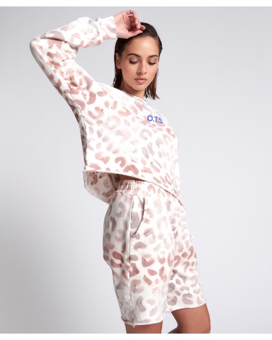 Oneteaspoon OTS Commuter Crop Φούτερ Pink Animal