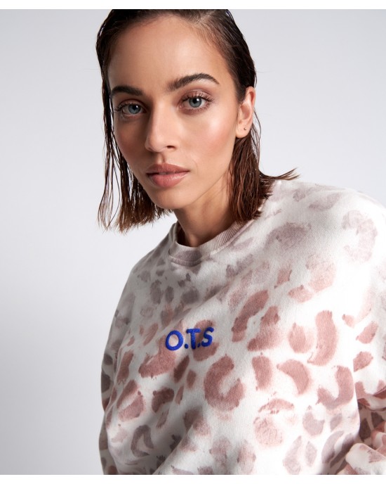 Oneteaspoon OTS Commuter Crop Φούτερ Pink Animal