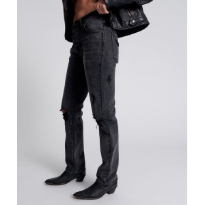 Oneteaspoon Faded Black Messed Up Truckers Mid Rise Straight Leg Τζιν Παντελόνι