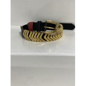 Salt & Pepper Leather Black Gold Belt