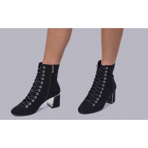 Favela Μποτάκια Μαύρα Suede