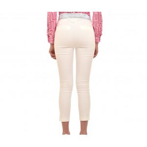 Twenty-29 Κλασικό Παντελόνι Λευκό Με Λεπτομέρεια Ασημί Λάστιχο Στη Μέση