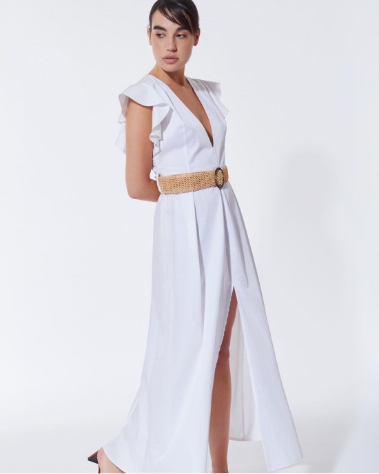 Twenty-29 La Primavera Collection Φόρεμα Λευκό Με Ζώνη